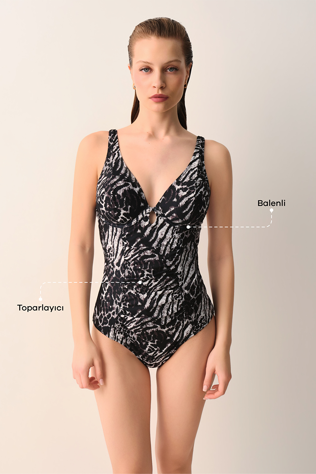 Savage Print Savage Wire Draped Swimsuit | SUWEN