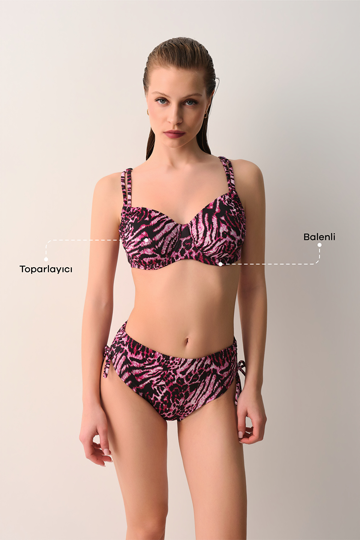 Pink Leopard Print Janet Bendy Underwire Bikini Top | SUWEN
