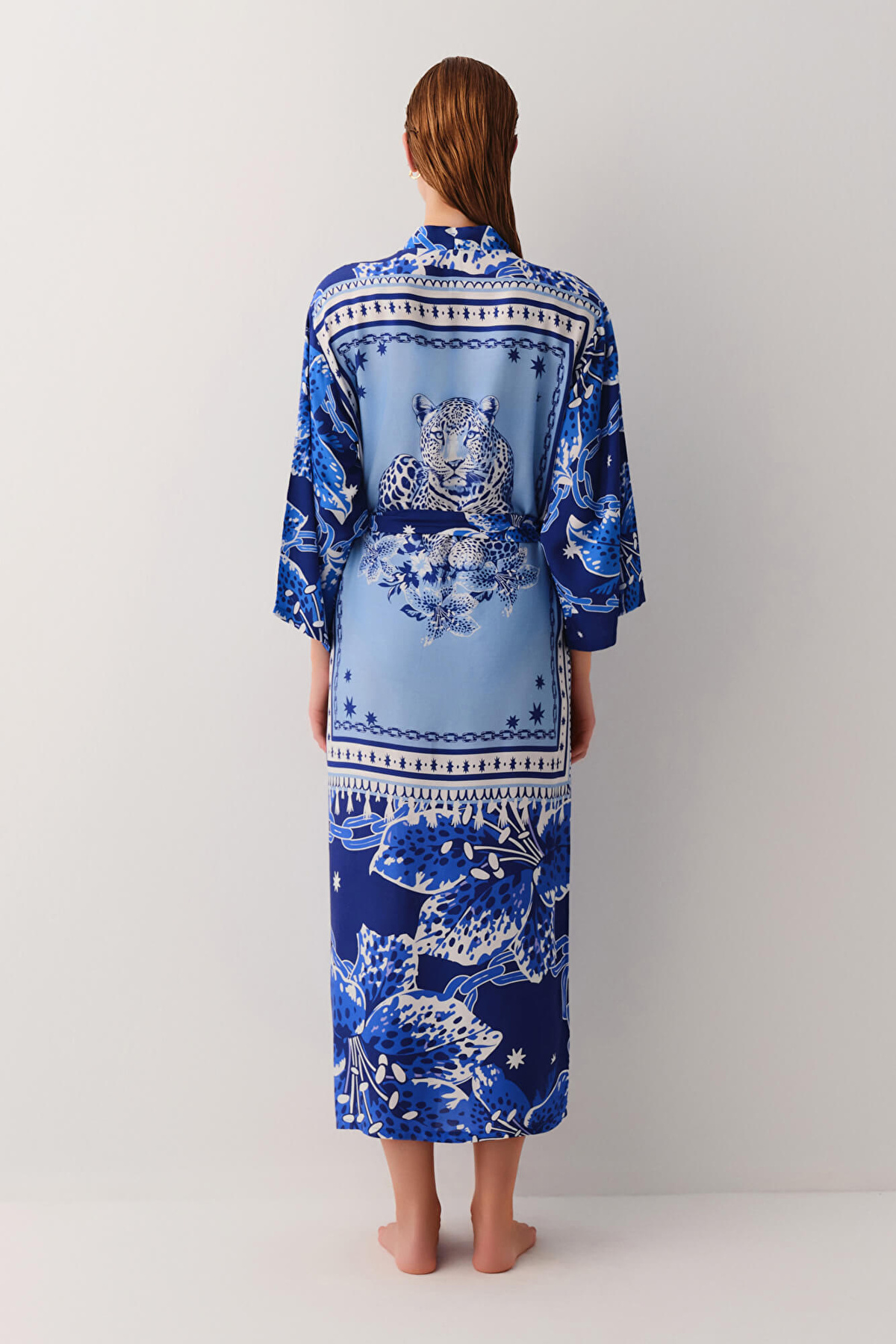 Saks Desenli Lydia Kimono | SUWEN