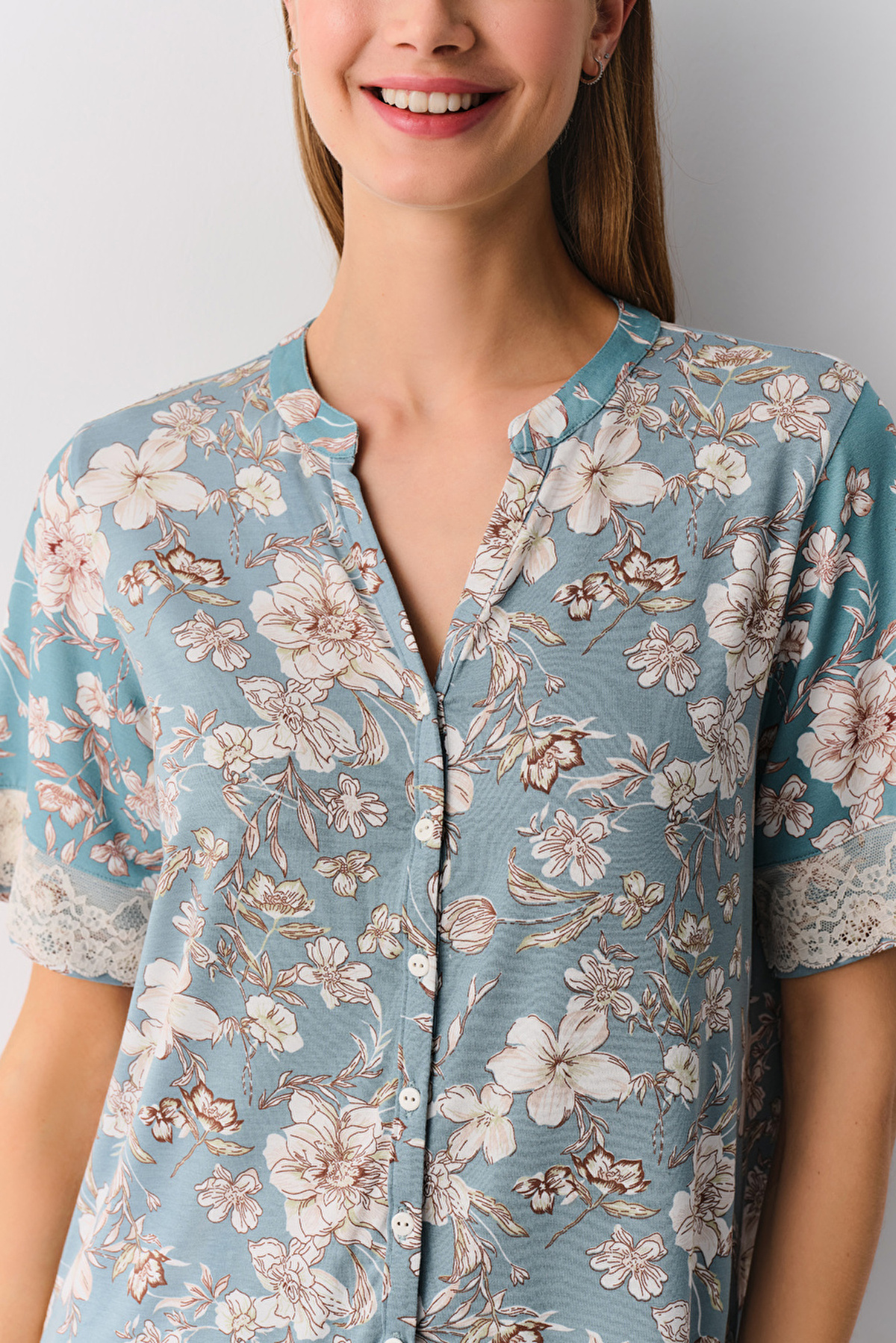 BEIGE PRINT Elazia Masculine Pyjamas Set | SUWEN