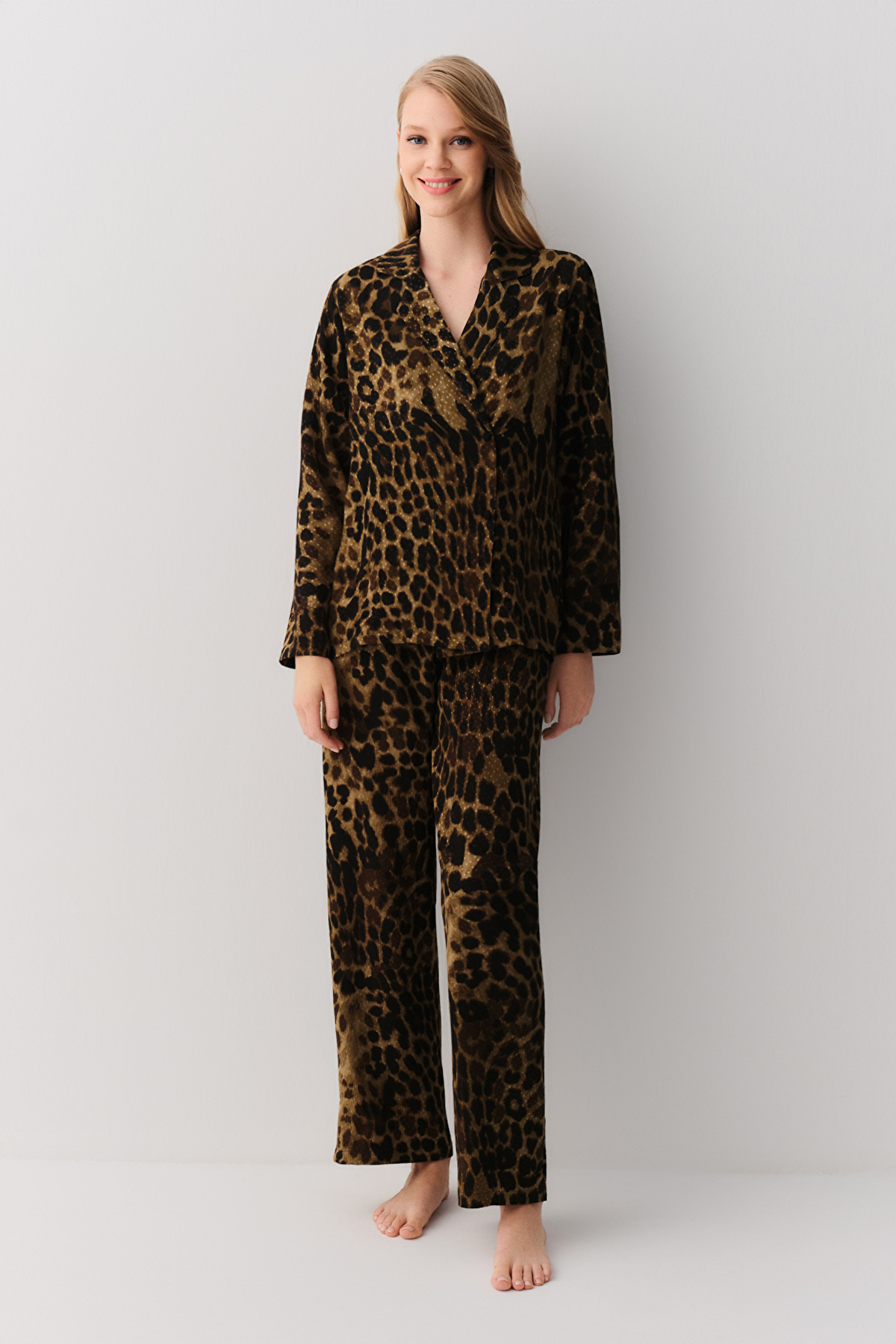 LEOPARD PRINT Mathilda Masculine Pyjamas Set | SUWEN