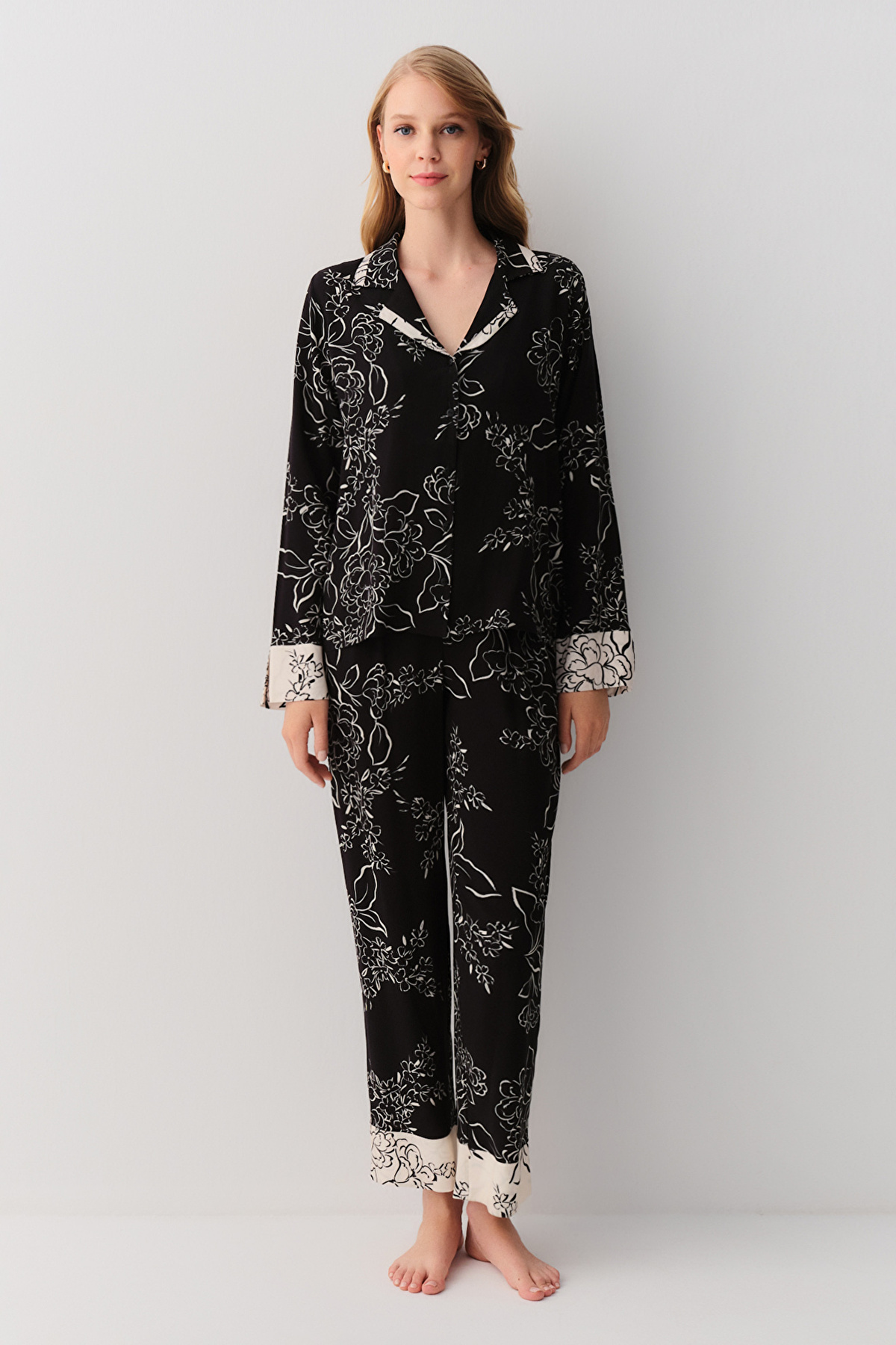 BLACK PRINT Sayra Masculine Pyjamas Set | SUWEN