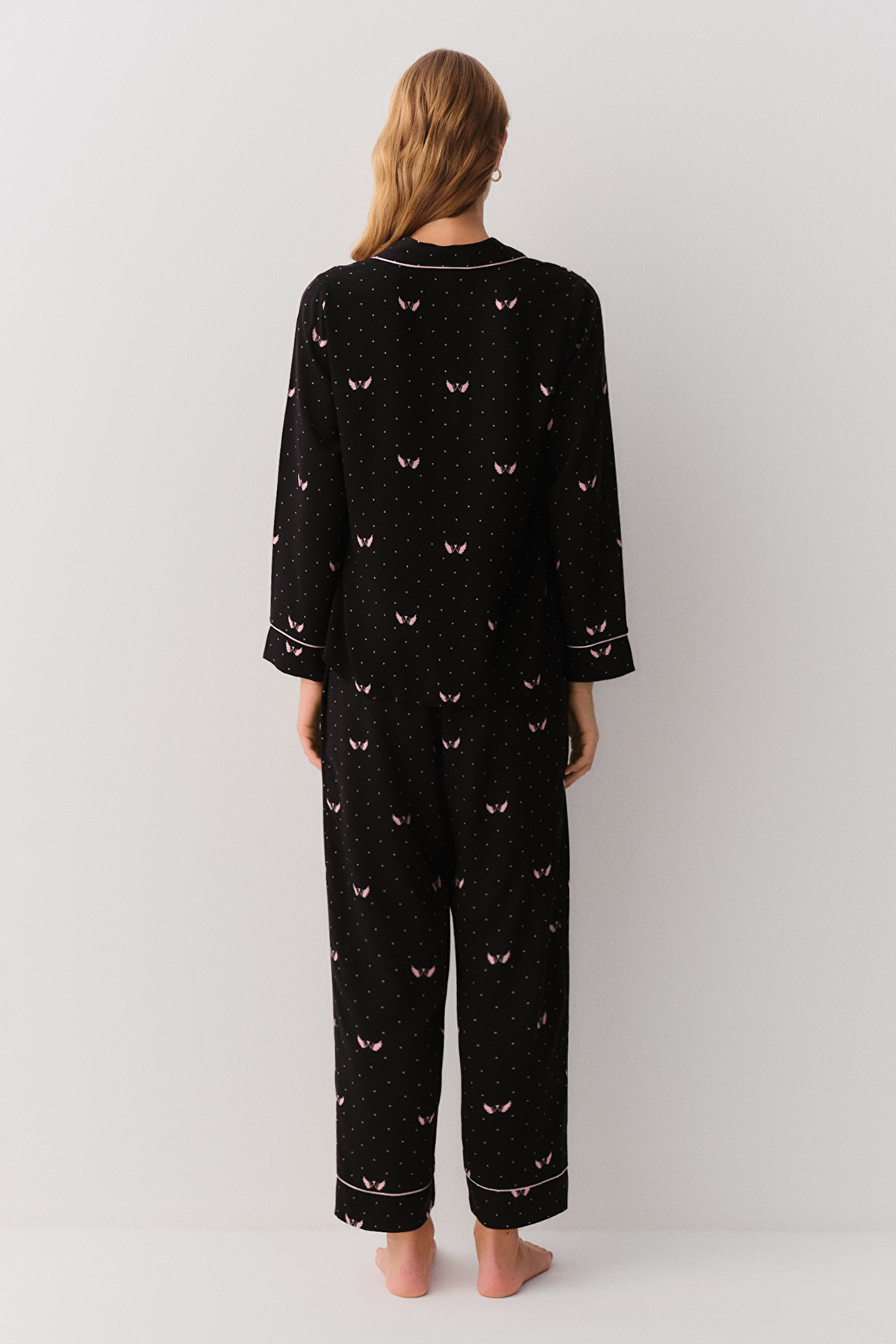 BLACK PRINT Angel Masculine Pyjamas Set | SUWEN