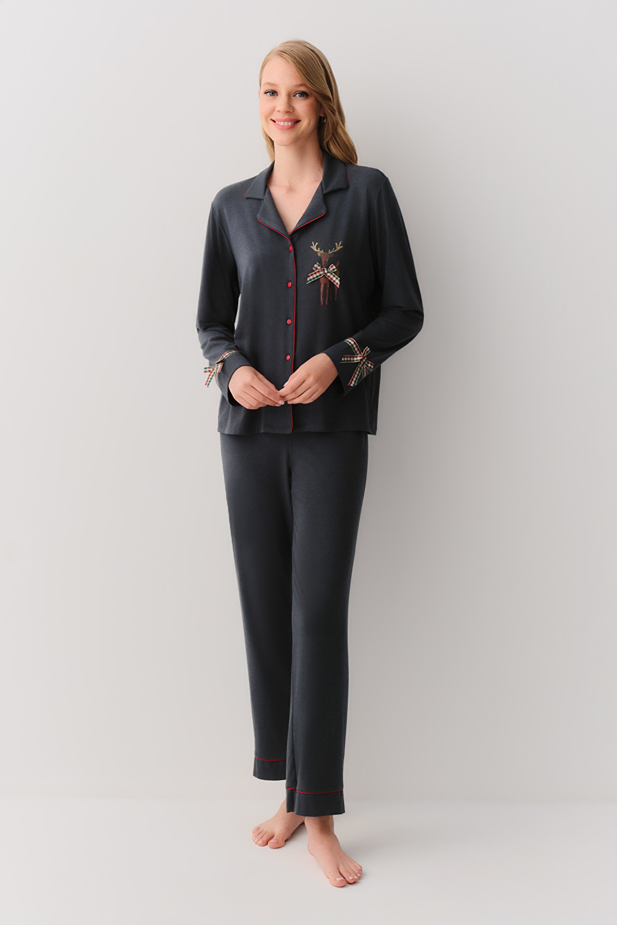 Emerald Melange Festivity Masculine Pyjamas Set | SUWEN