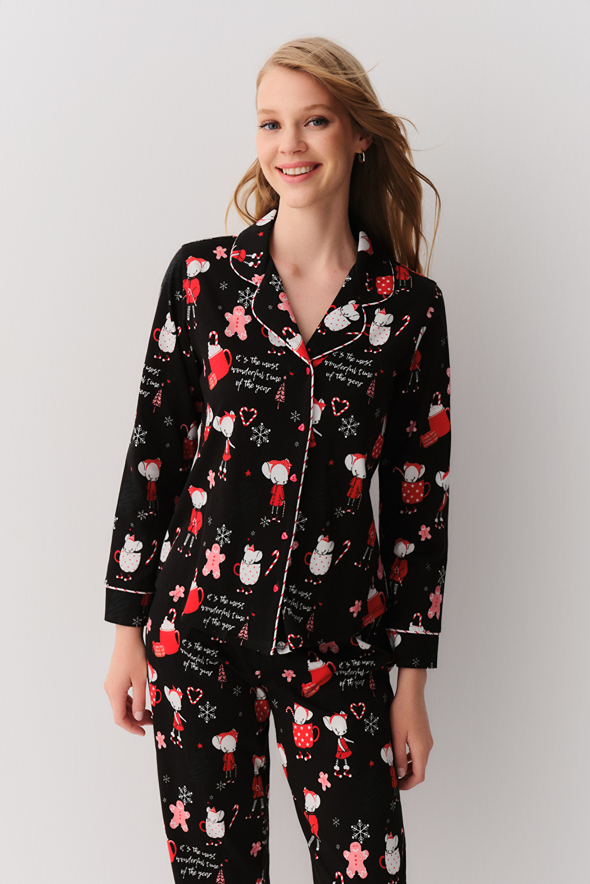 Black Print Lulusu Masculine Pyjamas Set | SUWEN