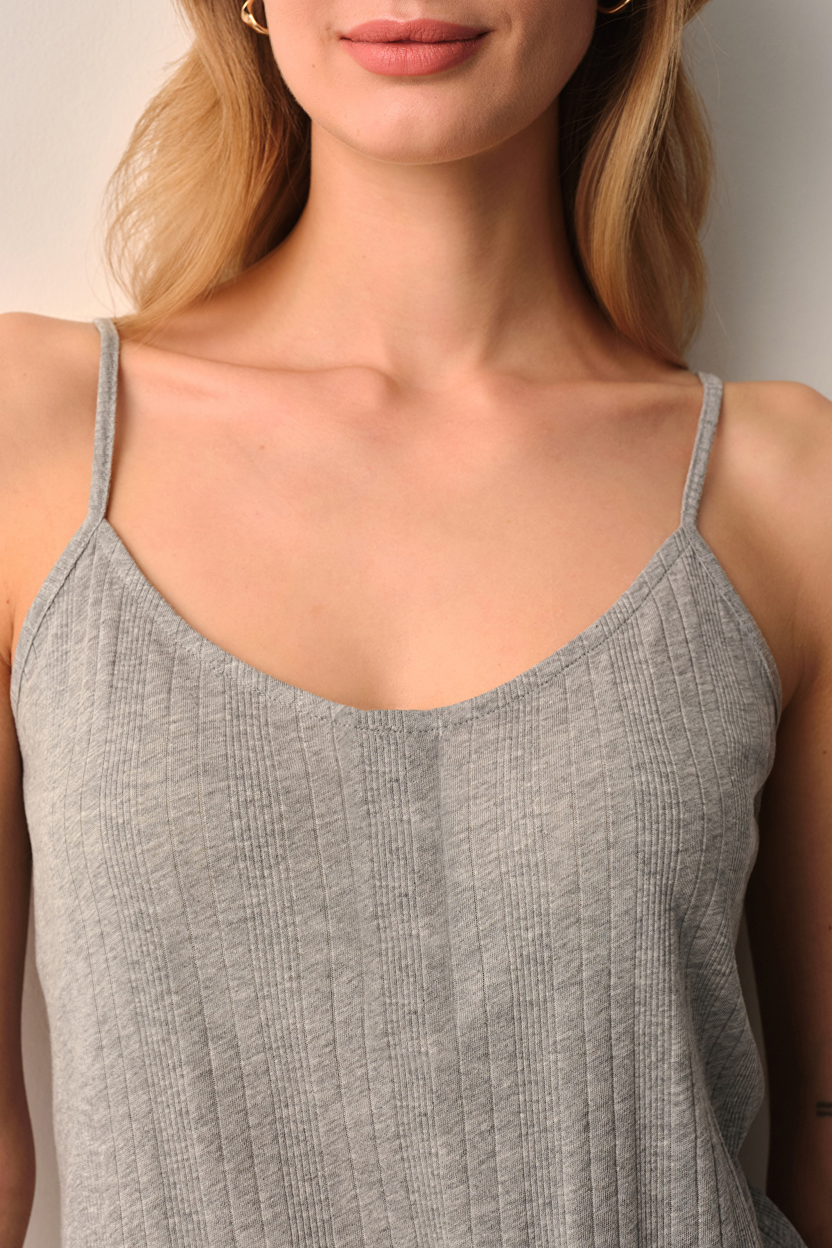 Gray Melange Dora Top-Short Set | SUWEN