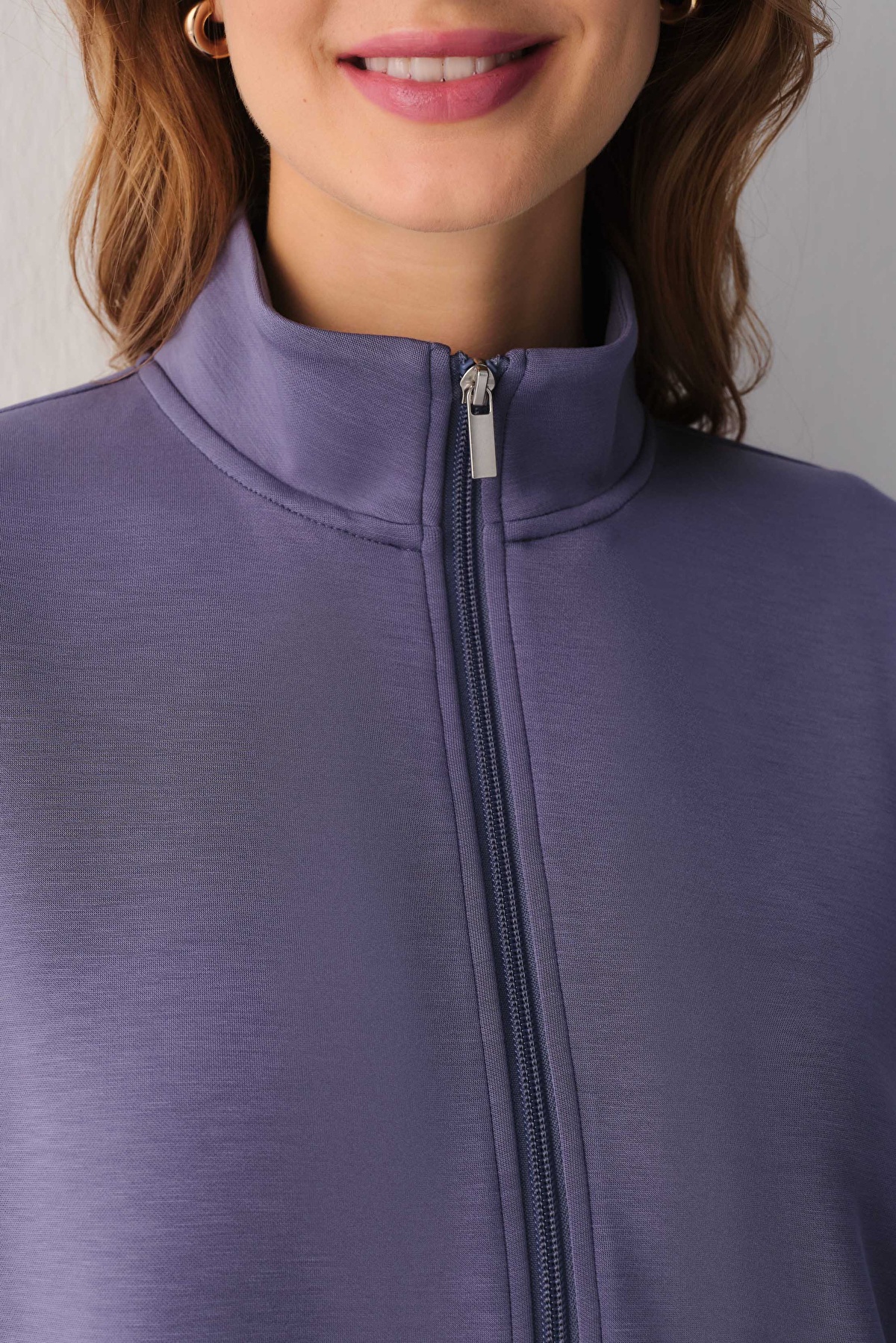 Duman Mavisi Sporty Lounging Spor Eşofman Üstü | SUWEN