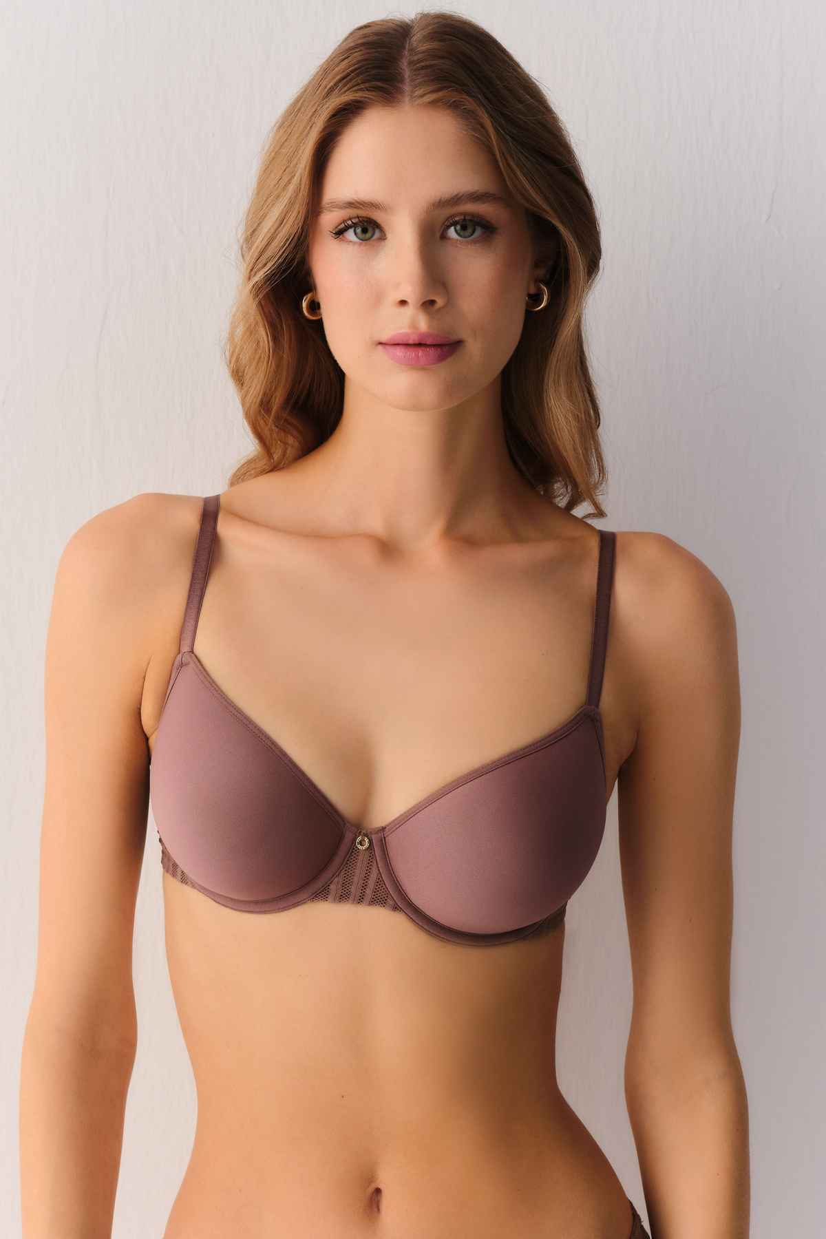 Visone Stripe Basics Spacer Balconette Bra | SUWEN