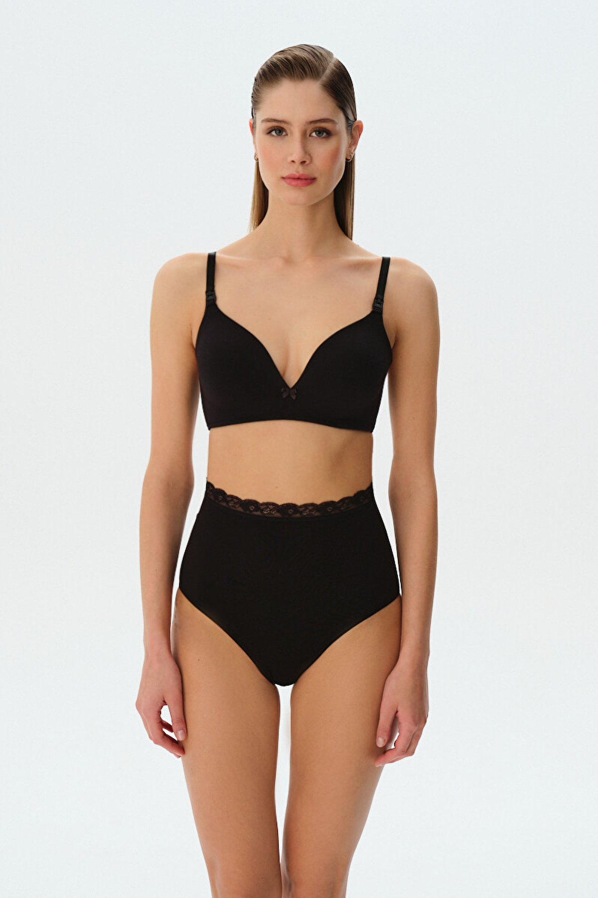 Black Cotton Mothercare Bra | SUWEN