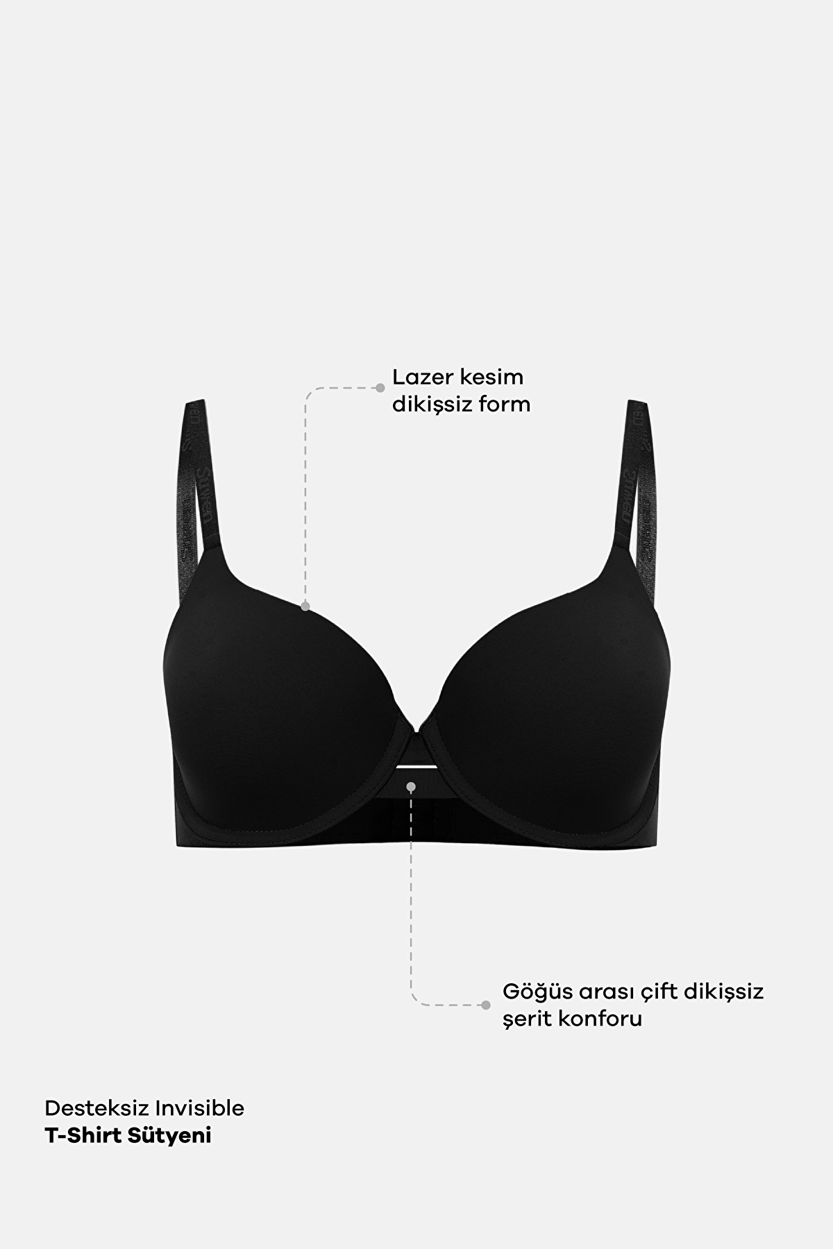 Black Cathy Balconette Bra | SUWEN