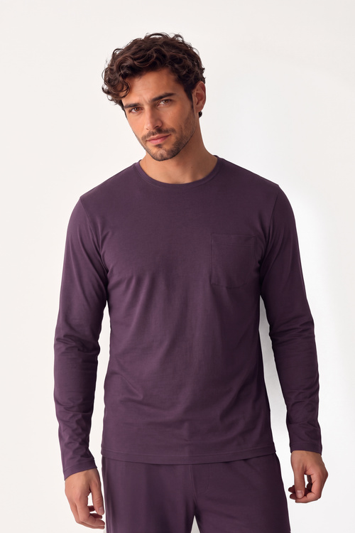 Bordo Liam Erkek Pamuklu Pijama Takımı