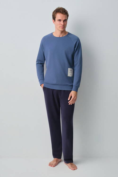 Koyu Lacivert Wellness Erkek Pijama Takımı