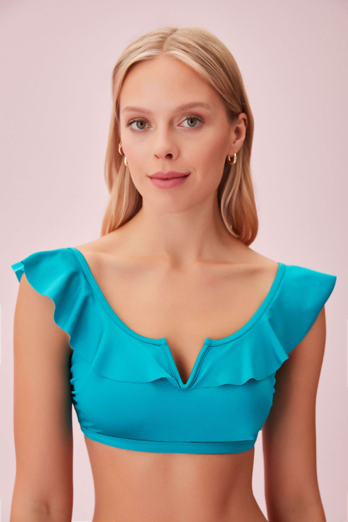 Turquoise Frilled Bralette