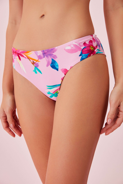 Pink Tropical New Brazilian Printed Bikini Bottom