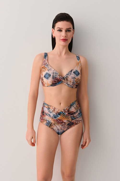 Ethnic Print Freya High Waist V Cut Detailed Bikini Bottom