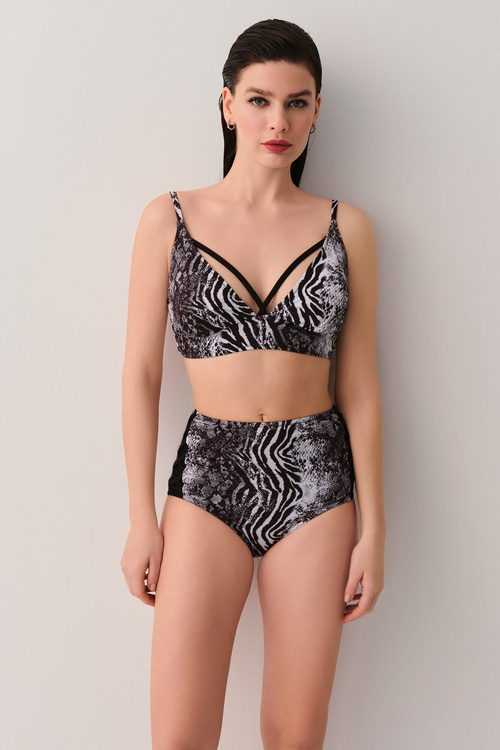 Savage Print Savage High Waist Tulle Bikini Bottom