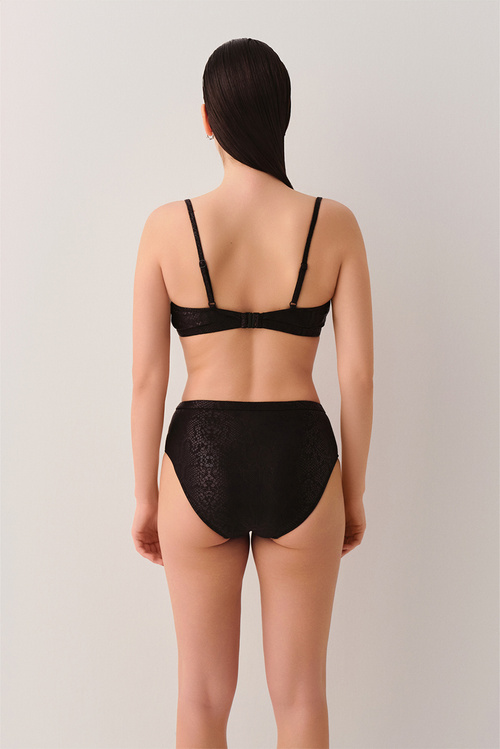 Siyah Sirius Tül Detaylı Bikini Alt