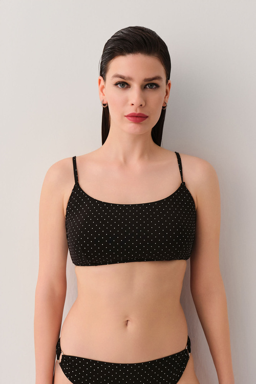 Black Doty Detailed Bralette