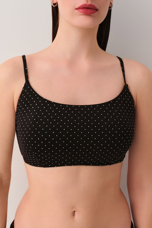 Black Doty Detailed Bralette