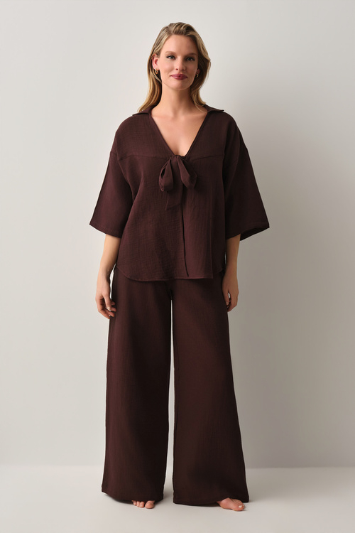 Dark Brown Jasmine Kimono