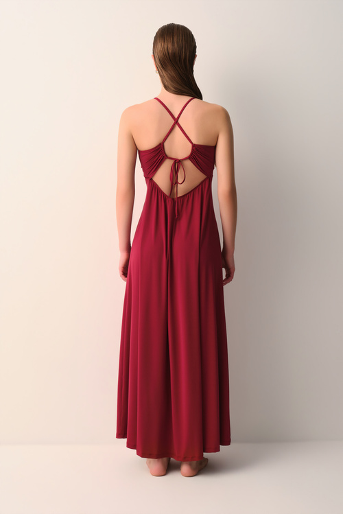 Bordo Lorena Plaj Elbisesi