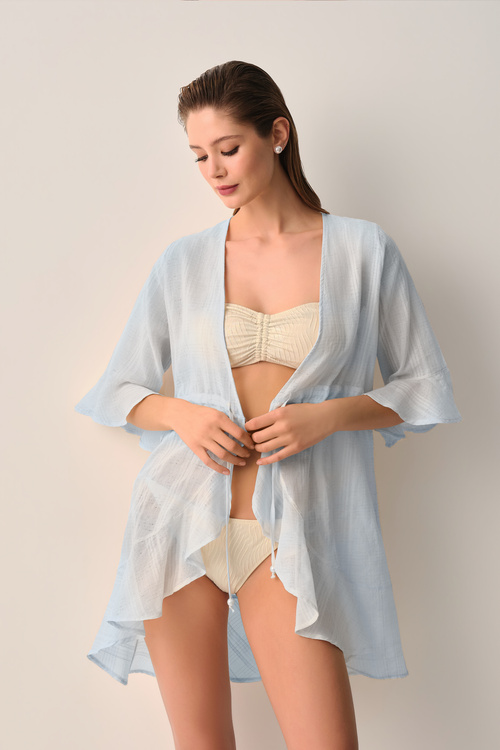 Blue Texture Pearl Caftan