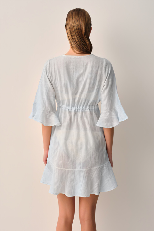 Blue Texture Pearl Caftan