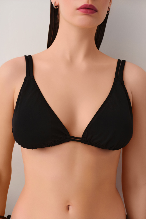Black Tie Triangle Bikini Top