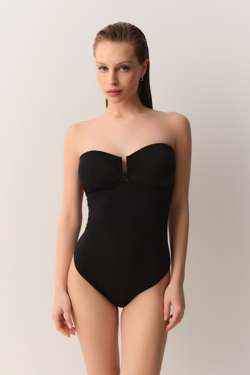 Black Strapless Swimsuit
