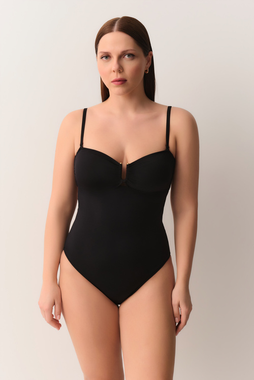 Black Strapless Swimsuit