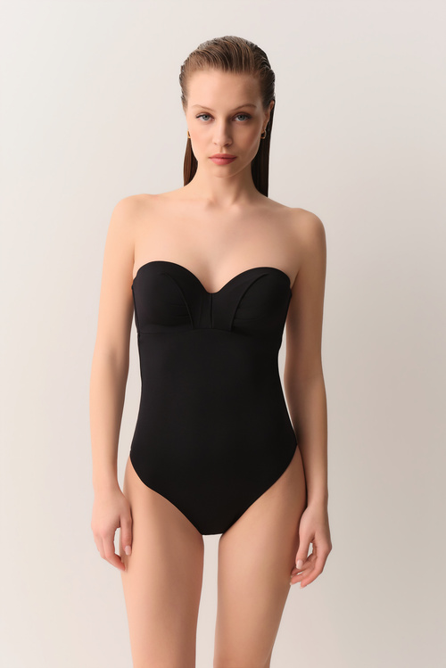 Black Diana Strapless Swimsuit