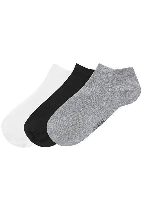Siyah / Beyaz / Gri Erkek Basic 3'lü paket Çorap 