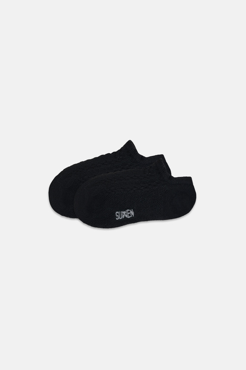 Siyah Kadın Knit Sneaker Çorap