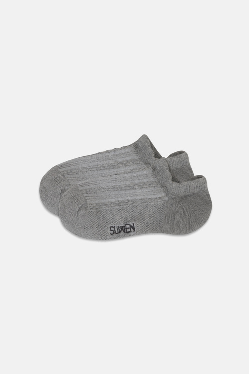Gri Kadın Knit Sneaker Çorap
