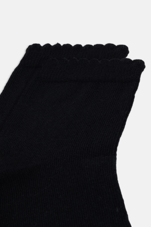 Siyah Basic Midi Soket Çorap
