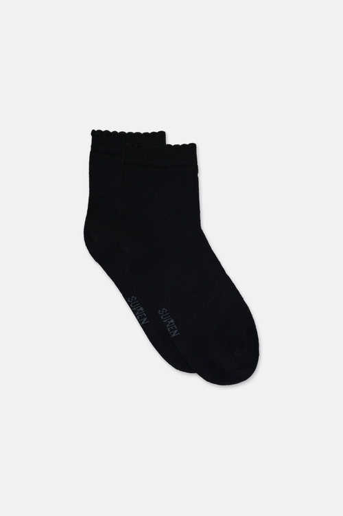 Siyah Basic Midi Soket Çorap