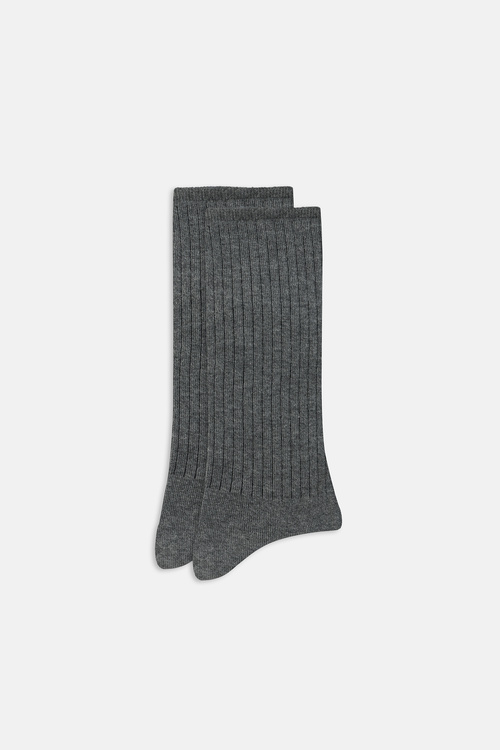 Gri Melanj 2'li Comfort Pamuklu Erkek Soket Çorap