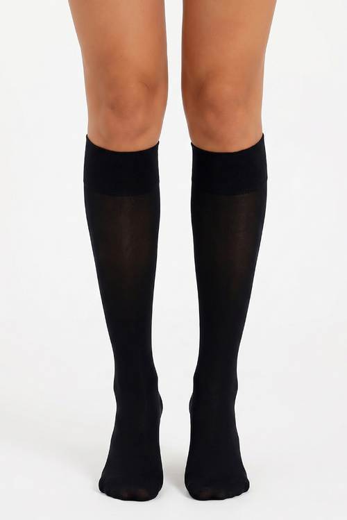 Siyah Velvet Touch 50 Den Dizaltı Çorap