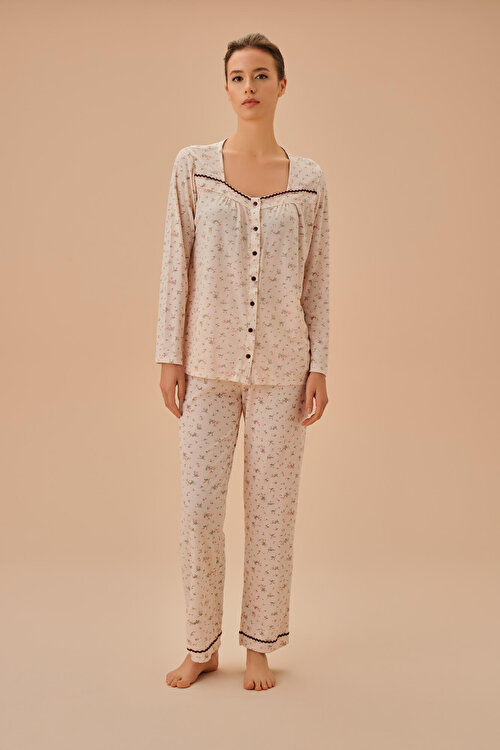 Pembe Young Mother Maskülen Pijama Takımı