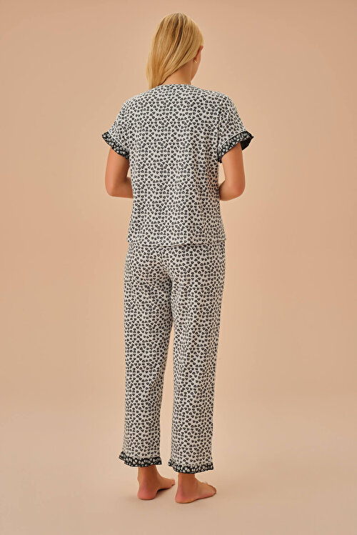Gri Melanj Desenli Maya Maskülen Pijama Takımı