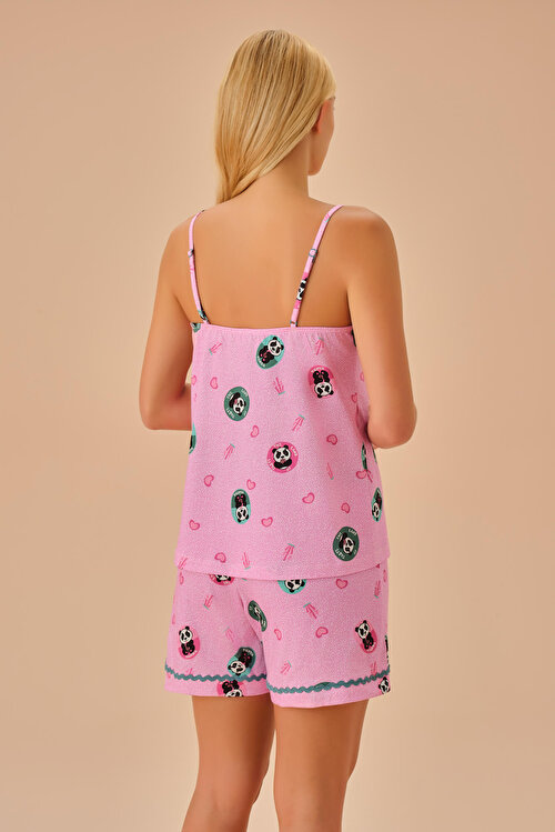 Pembe Panda Şort Takımı