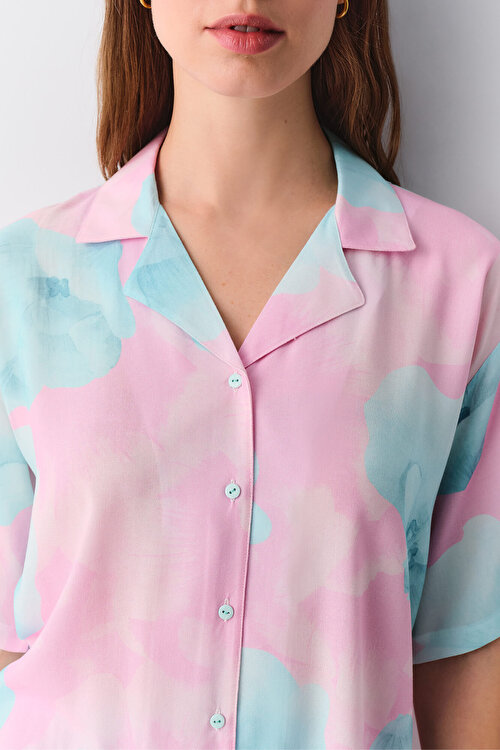 Pembe Meloni Maskülen Pijama Takımı