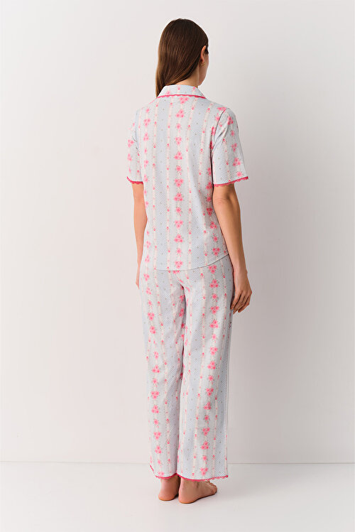Pembe Elizabeth Maskülen Pijama Takımı