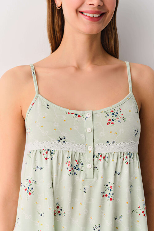 Yeşil Desenli Catalina Şort Pijama Takımı