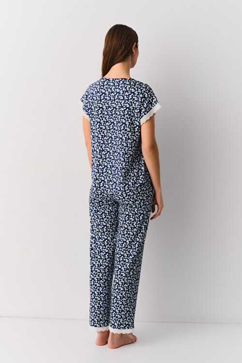 Denim Görünümlü Clara Maskülen Pijama Takımı