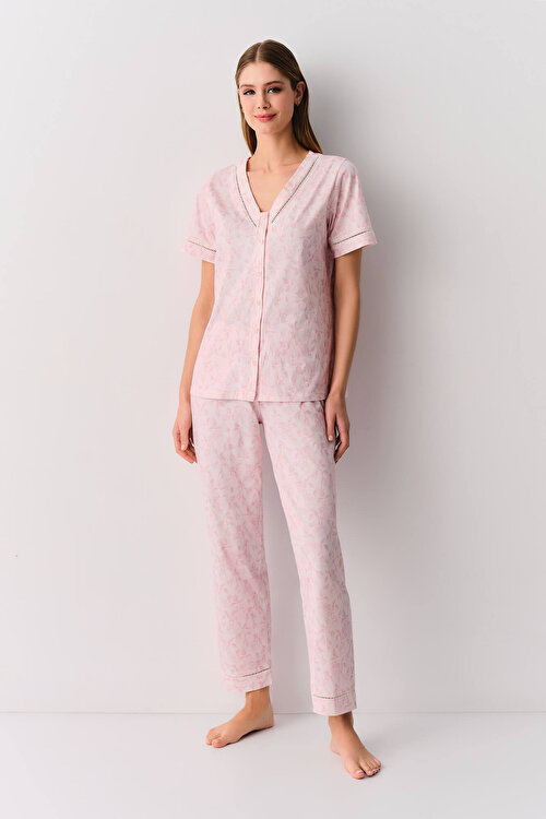 Pembe Bianca Maskülen Pijama Takımı