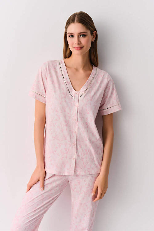 Pembe Bianca Maskülen Pijama Takımı