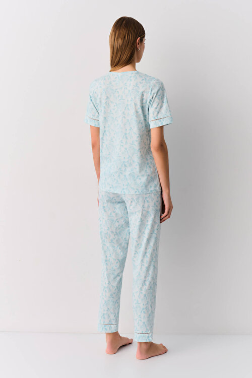 Mavi Desenli Bianca Maskülen Pijama Takımı