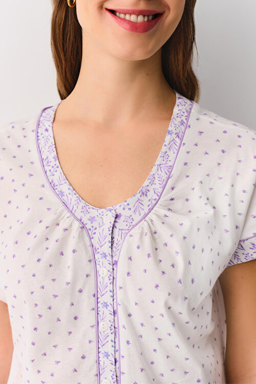 Ekru Desenli Wendy Maskülen Pijama Takımı