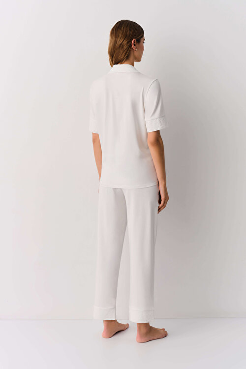 Ekru Pure Maskülen Pijama Takımı